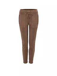 OPUS | Pantalon aspect cuir ELVINA CARGO | Marron