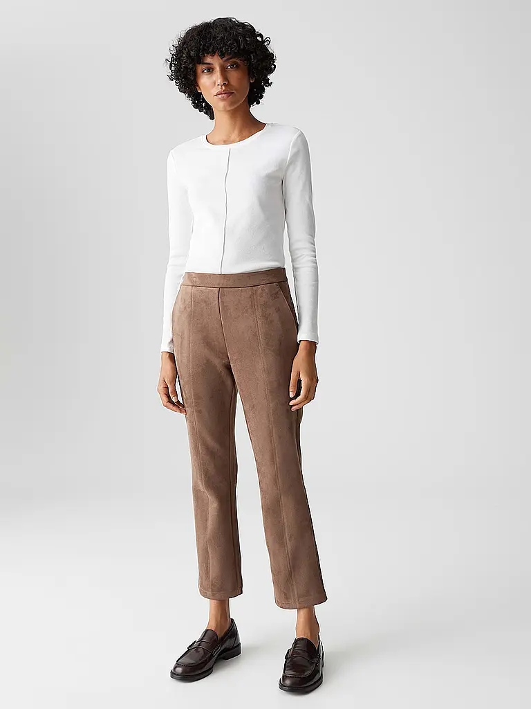 OPUS | Hose in Lederoptik ELVINA COZY | Marron