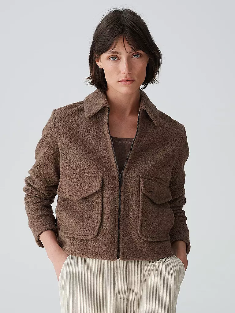 OPUS | Jacke in Felloptik HOLMA | Marron