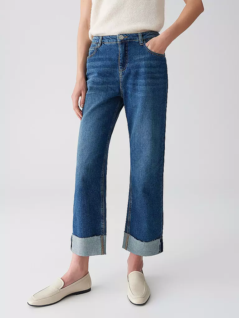 OPUS | Jeans Coupe Droite LANI TURN UP | Bleu