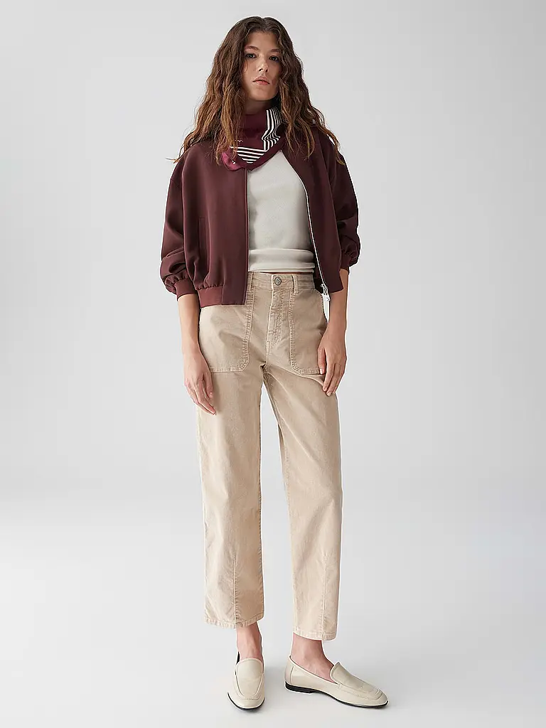 OPUS | Jeans coupe droite LISSIE BABYCORD | Beige