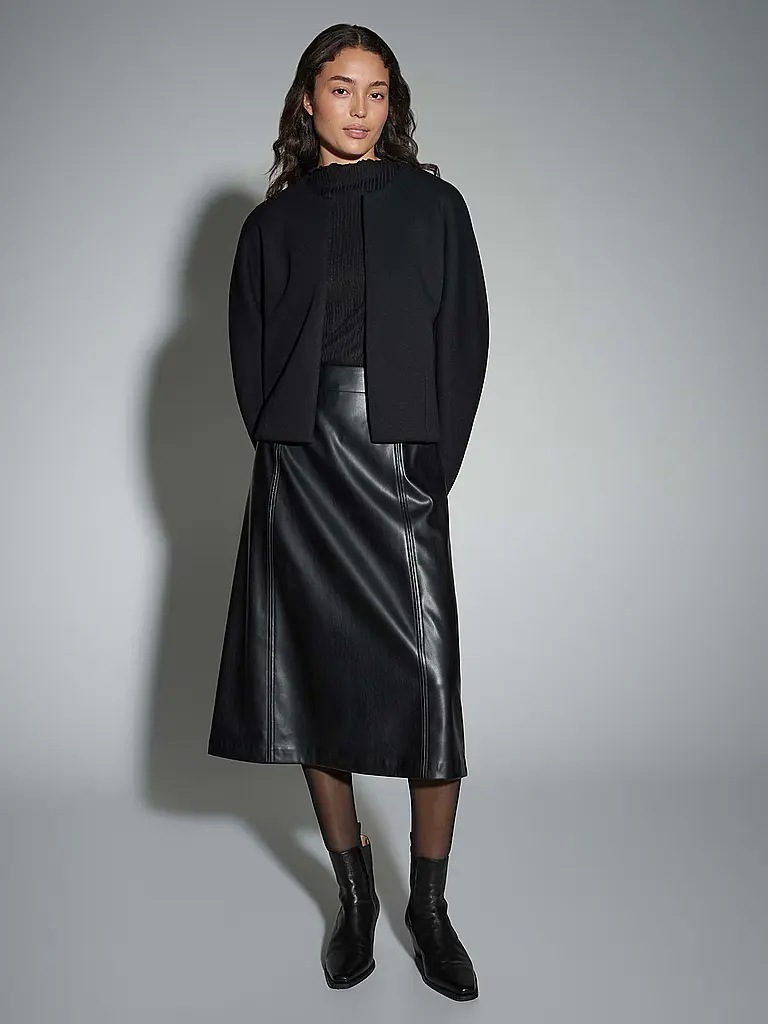 OPUS | Jupe aspect cuir ROGA | Noir