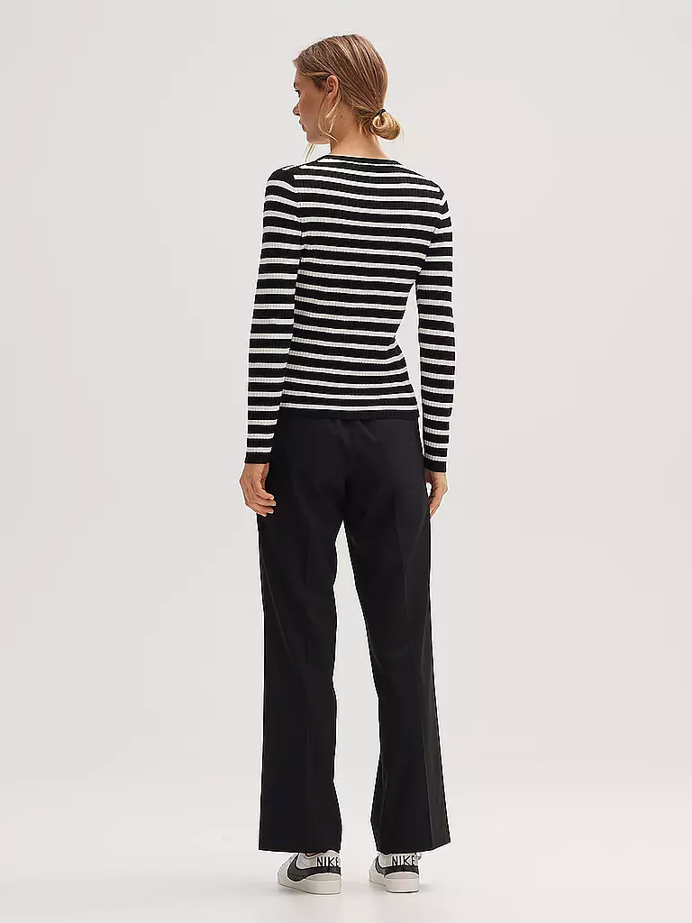 OPUS | Langarmshirt PIJANO STRIPE | Noir