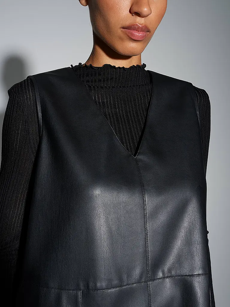 OPUS | Minirobe aspect cuir WANCY | Noir