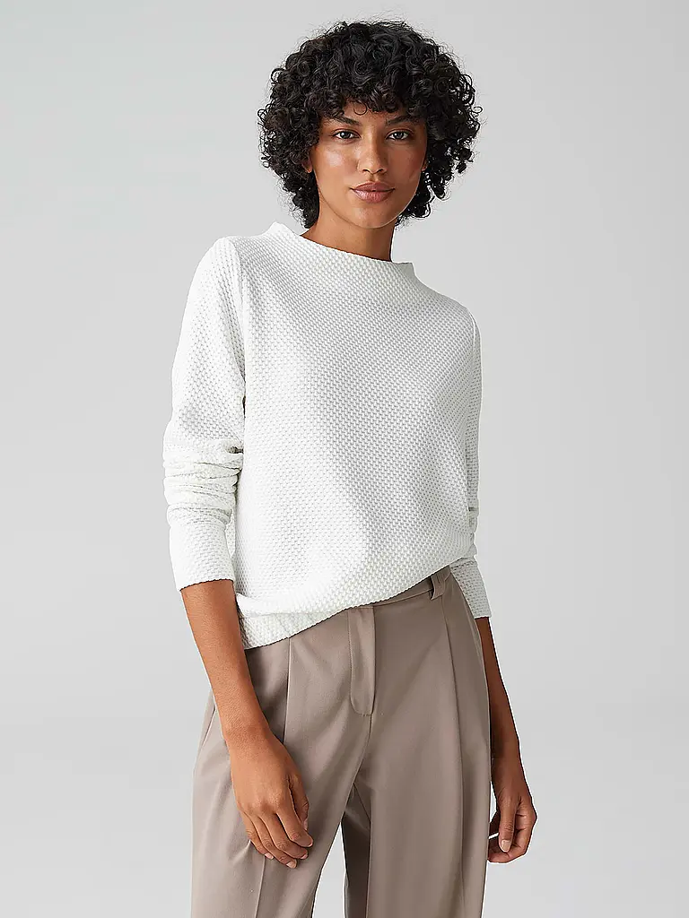 OPUS | Nom du produit: Pull GASDINA
Marque: OPUS
Couleur: blanc
Catégories: Mode,Femme

Longueur des manches: Manches longues
Matière: Polyester / Polyamide,Viscose ,Stretch
Forme du col: Col montant
Motif: Uni
Coupe (vêtements d'extérieur): Ample | Blanc