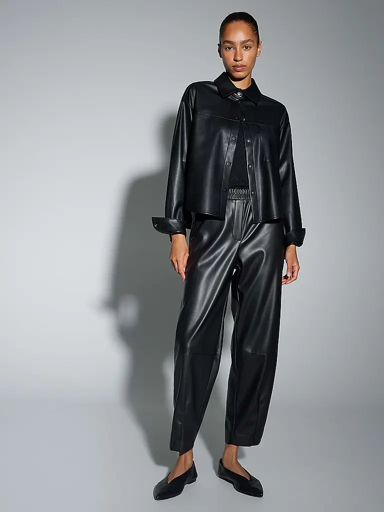 OPUS | Pantalon aspect cuir MYHA EDGY | Noir