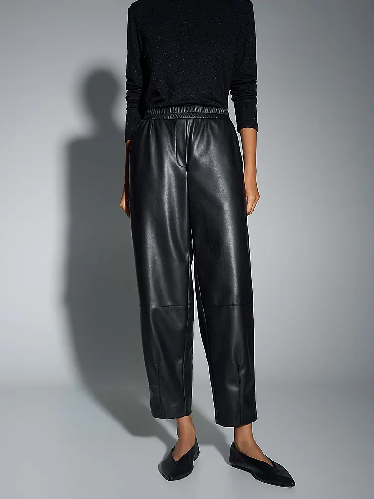 OPUS | Pantalon aspect cuir MYHA EDGY | Noir