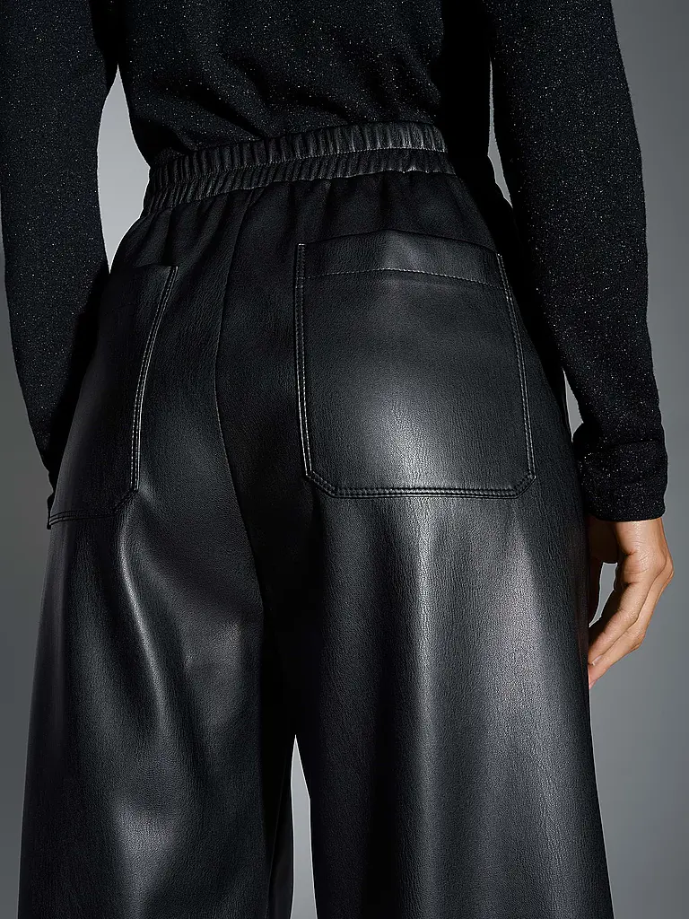 OPUS | Pantalon aspect cuir MYHA EDGY | Noir