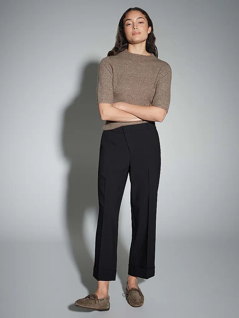 OPUS | Pantalon de tailleur MEERI CRISSCROSS | Noir