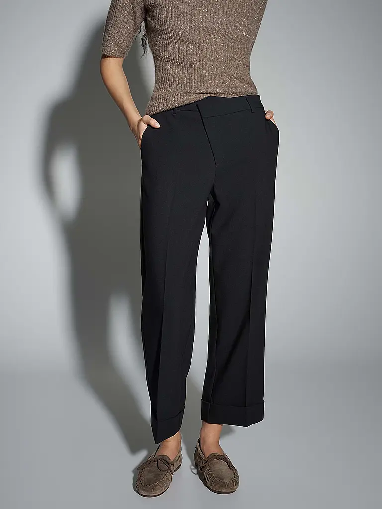 OPUS | Pantalon de tailleur MEERI CRISSCROSS | Noir