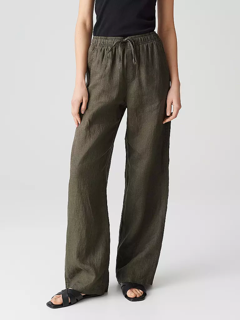 OPUS | Pantalon en lin MILENI | olive
