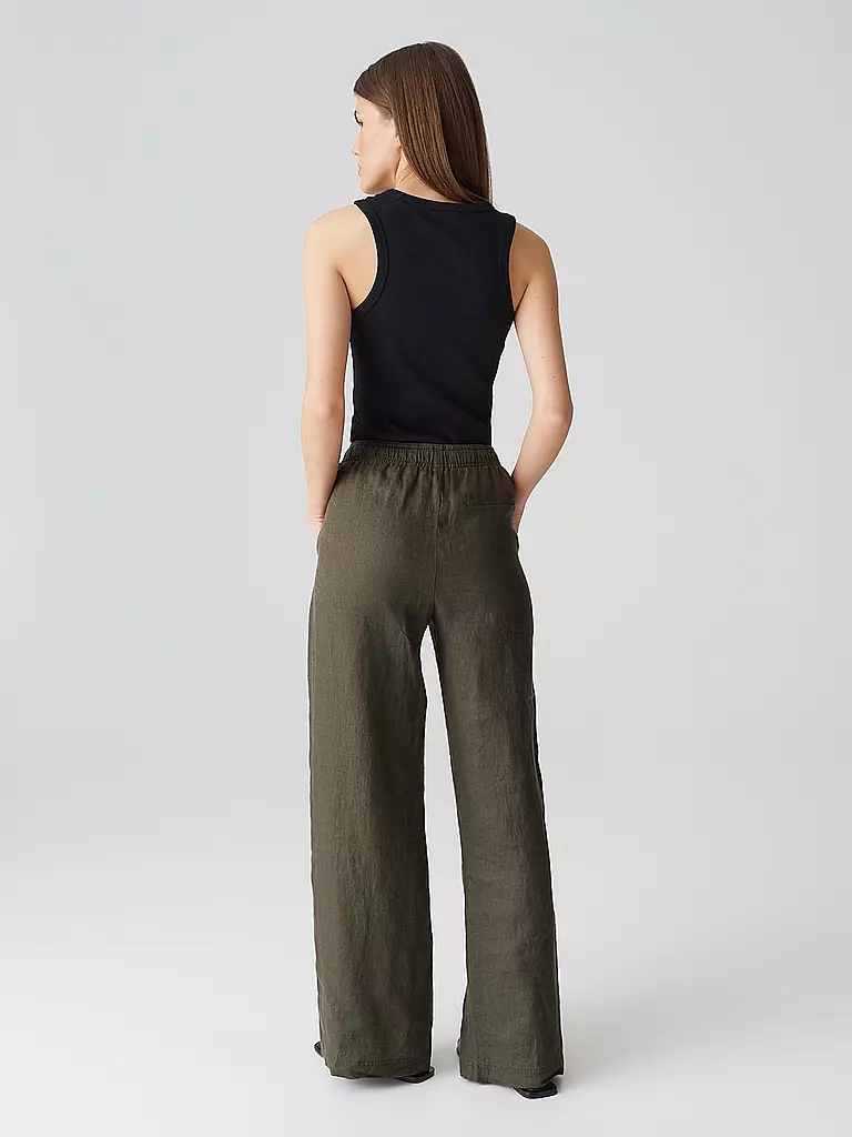 OPUS | Pantalon en lin MILENI | olive