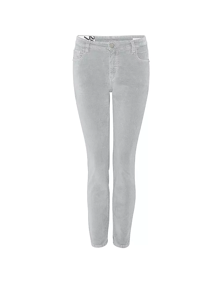 OPUS | Pantalon en velours côtelé coupe slim EVITA GLAZED | hellgrau