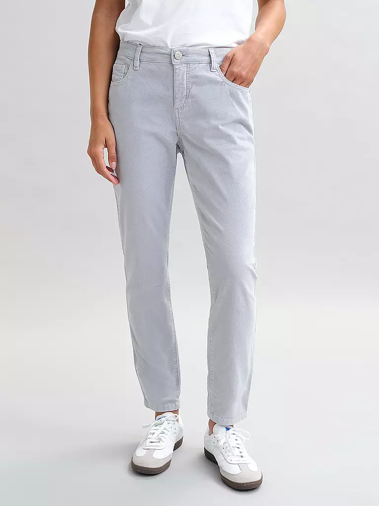 OPUS | Pantalon en velours côtelé coupe slim EVITA GLAZED | hellgrau