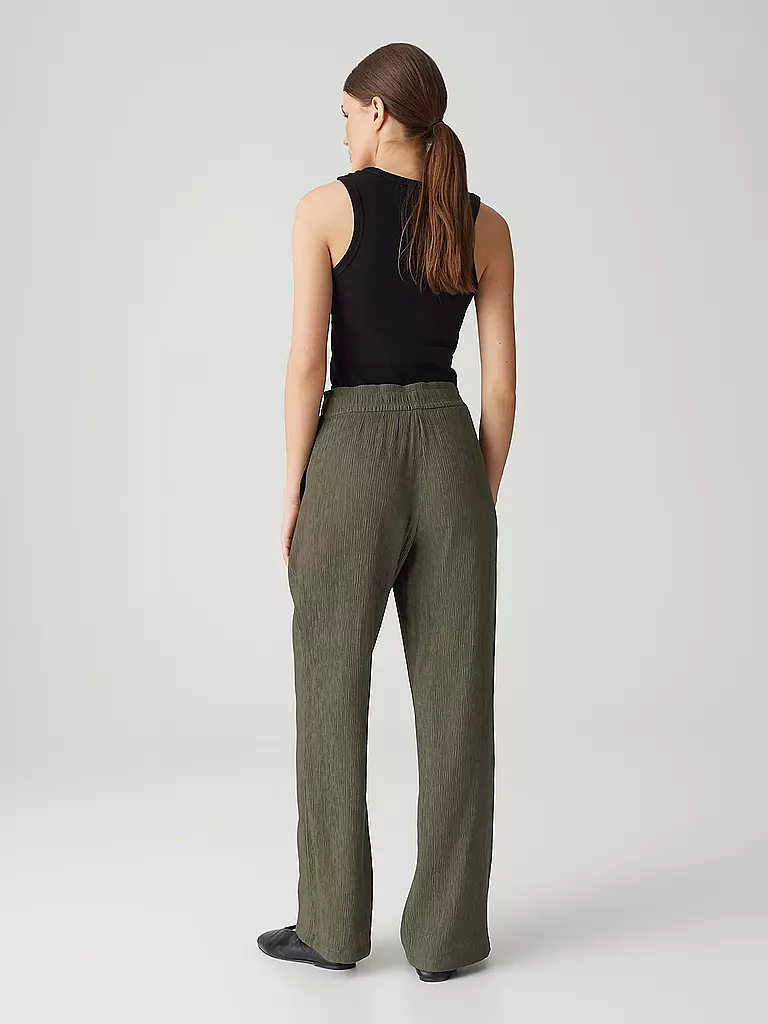 OPUS | Pantalon Jogging Fit MAROU CRINKLE | dunkelgrün