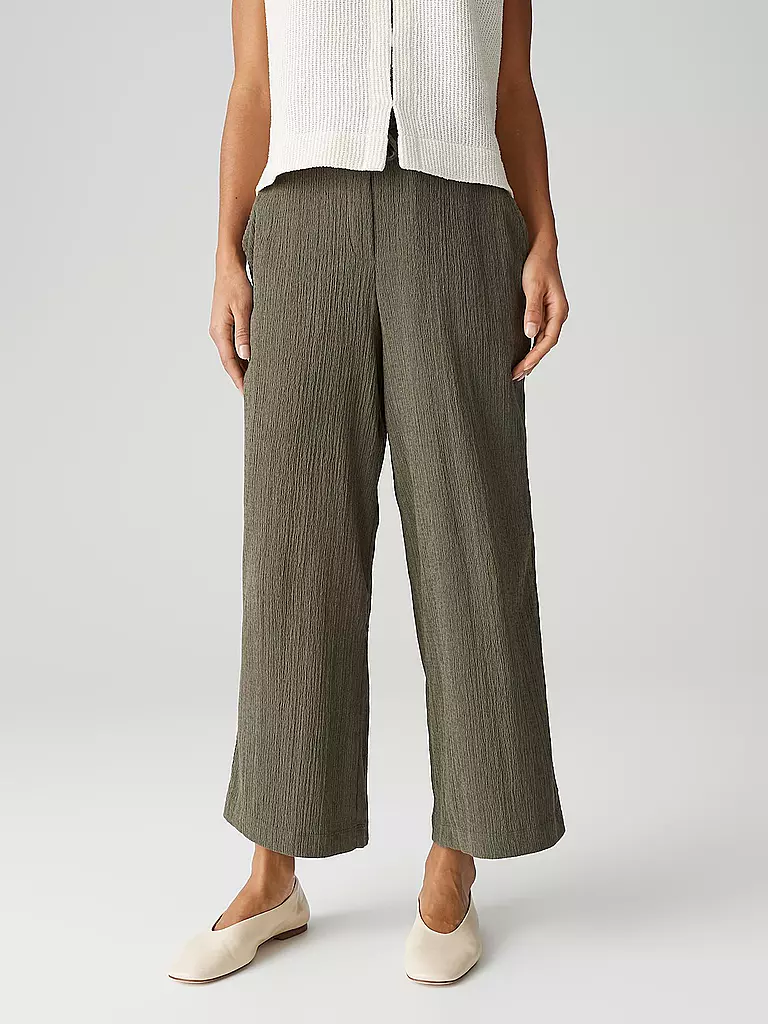 OPUS | Pantalon Marlene MILENI CRINKLE | Olive