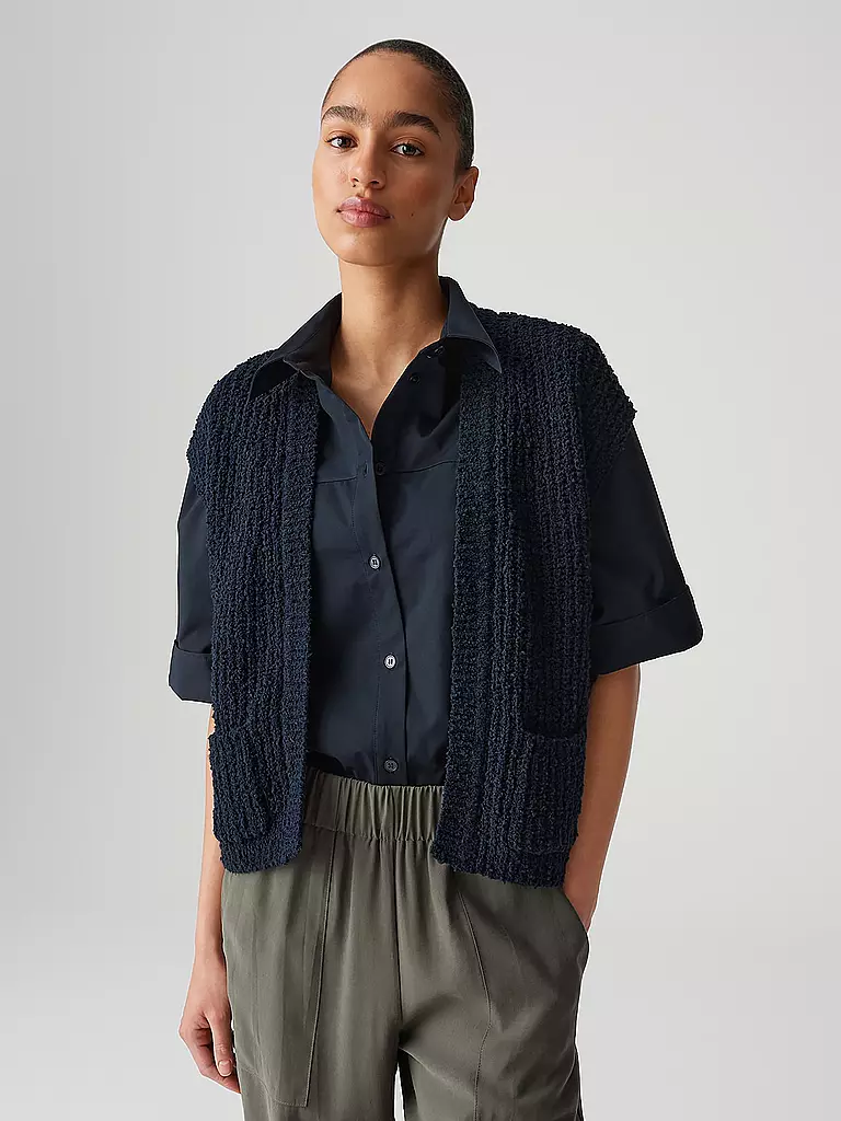 OPUS | Strickjacke DIMOLA | Bleu foncé