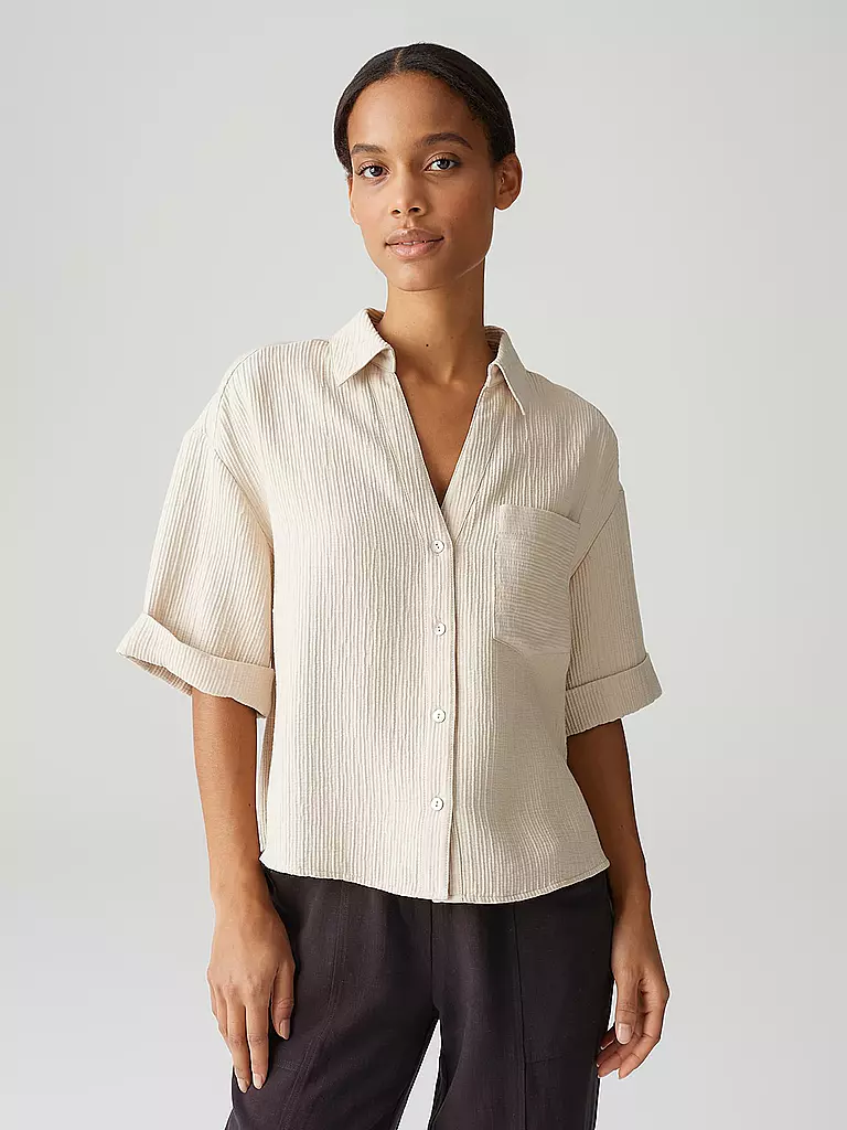 OPUS | T-shirt blouse FIORA | Crème