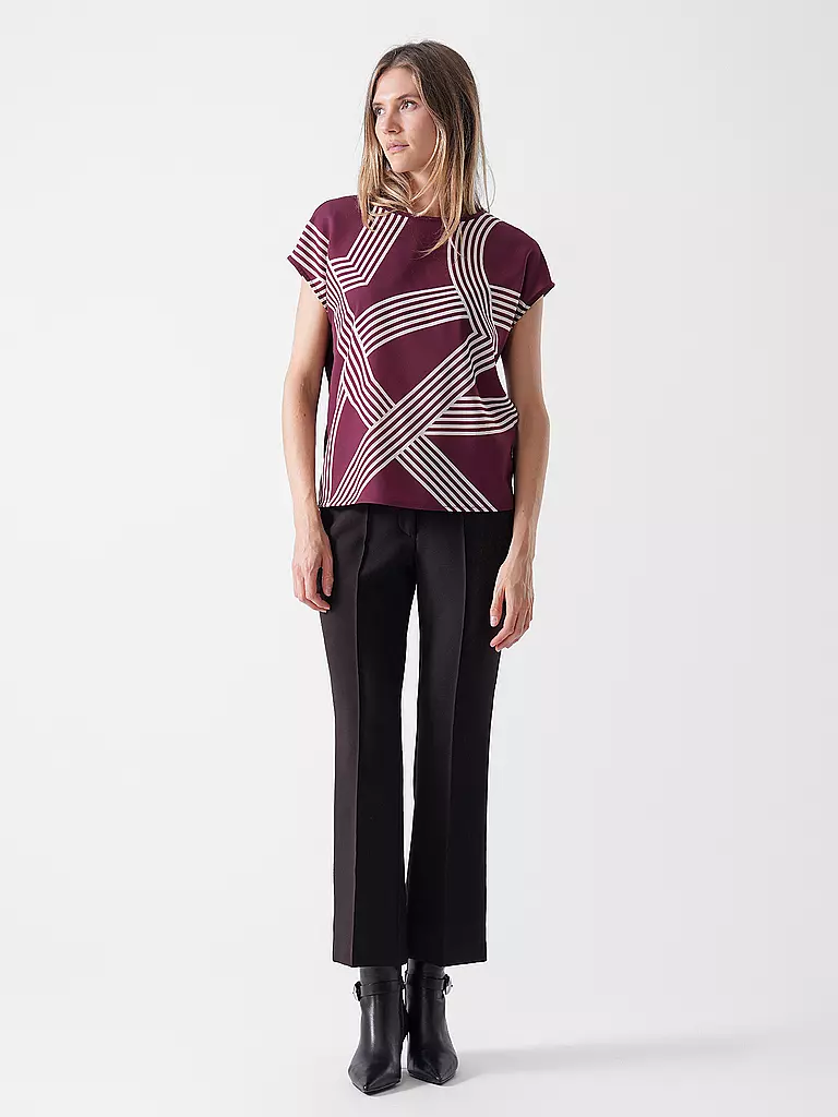 OPUS | T-shirt blouse SABETHI PRINT | Rouge foncé