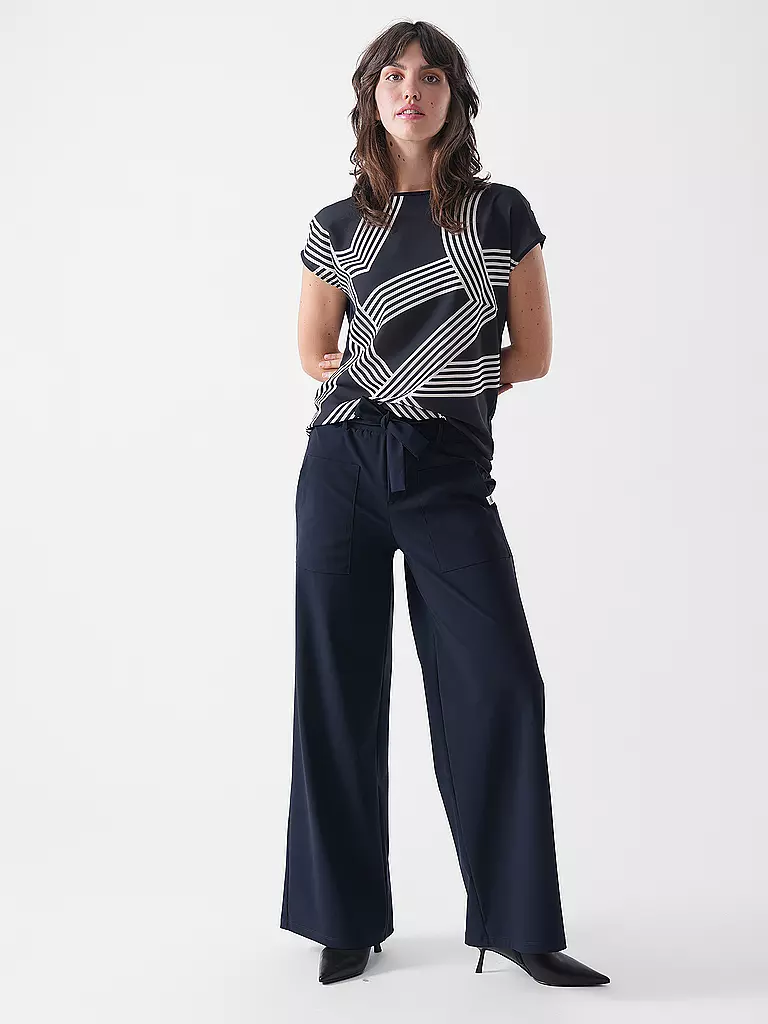 OPUS | T-shirt blouse SABETHI PRINT | Bleu foncé