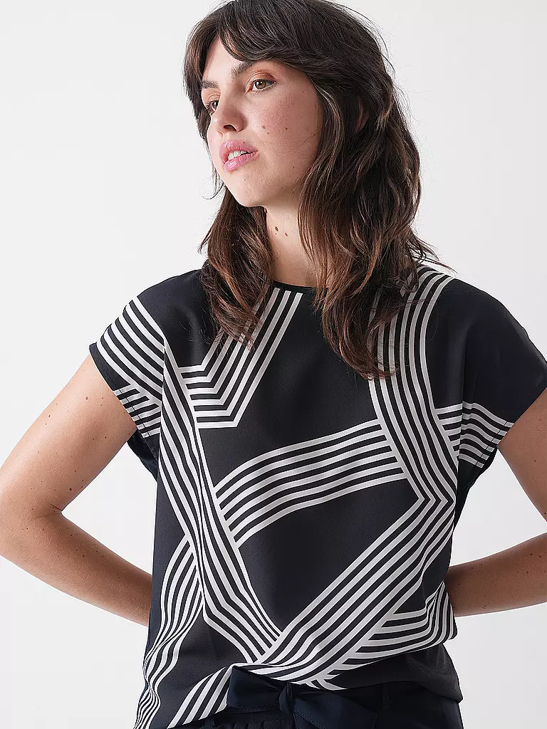 OPUS | T-shirt blouse SABETHI PRINT | Bleu foncé