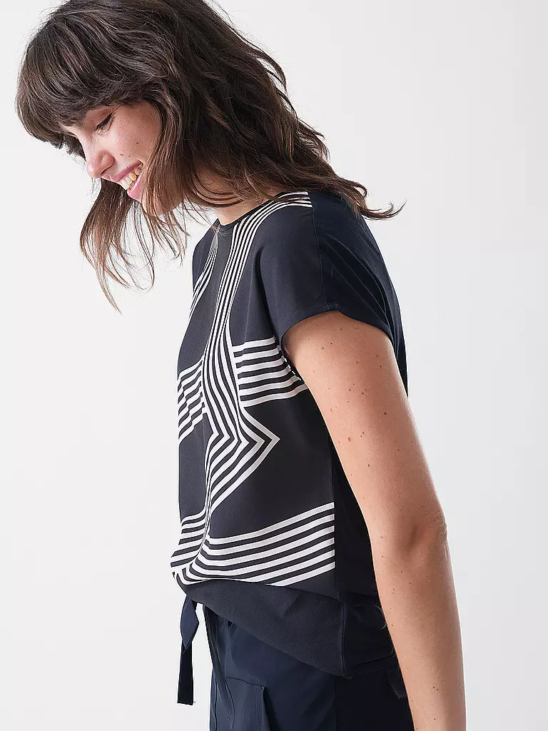 OPUS | T-shirt blouse SABETHI PRINT | Bleu foncé