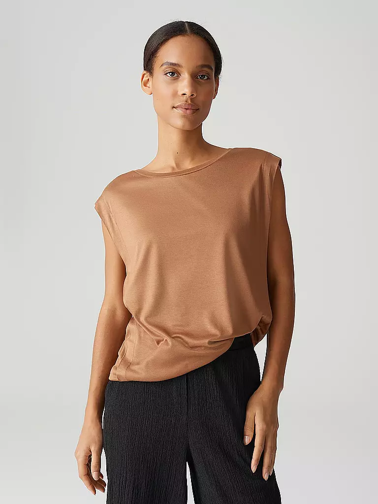OPUS | T-shirt blouse SALLO | Camel