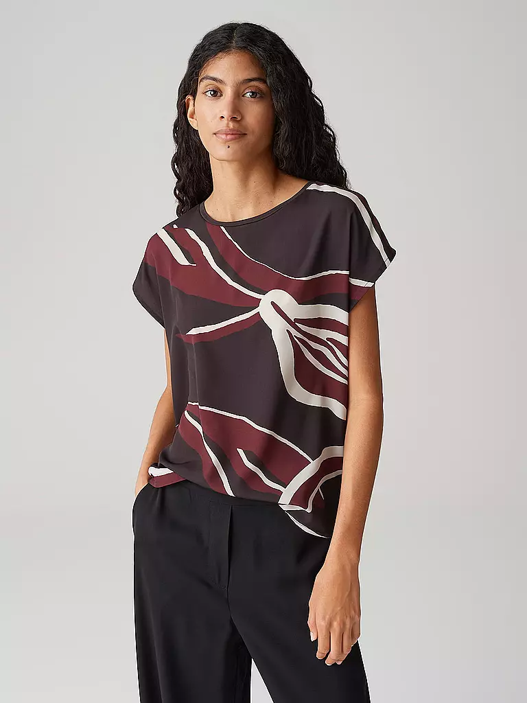 OPUS | T-shirt blouse SOPIKA | Marron