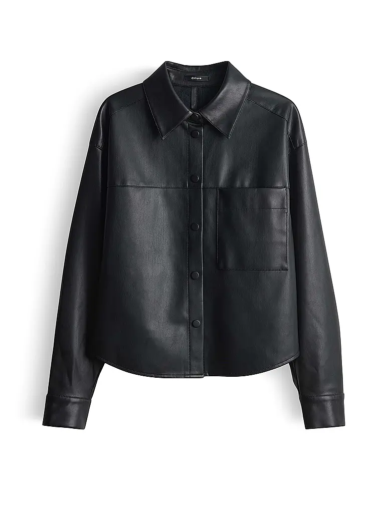 OPUS | Veste aspect cuir FEDGY | Noir