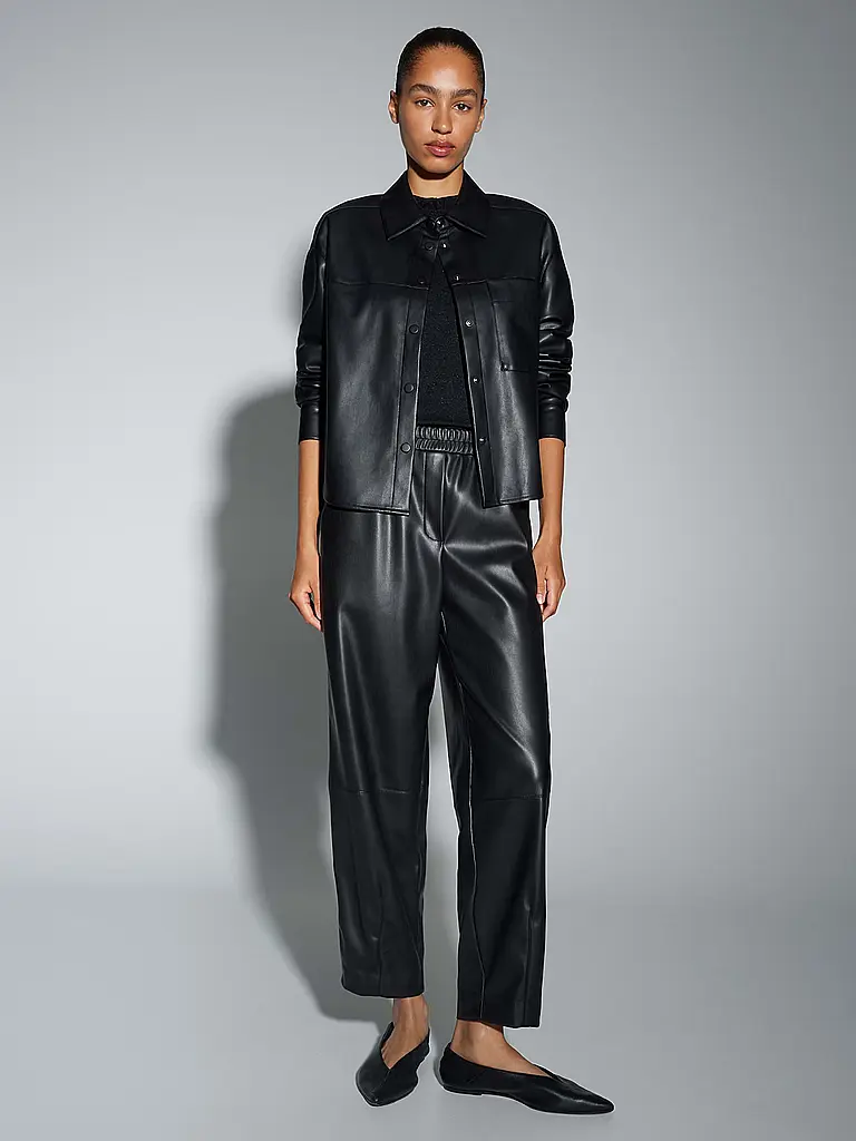 OPUS | Veste aspect cuir FEDGY | Noir