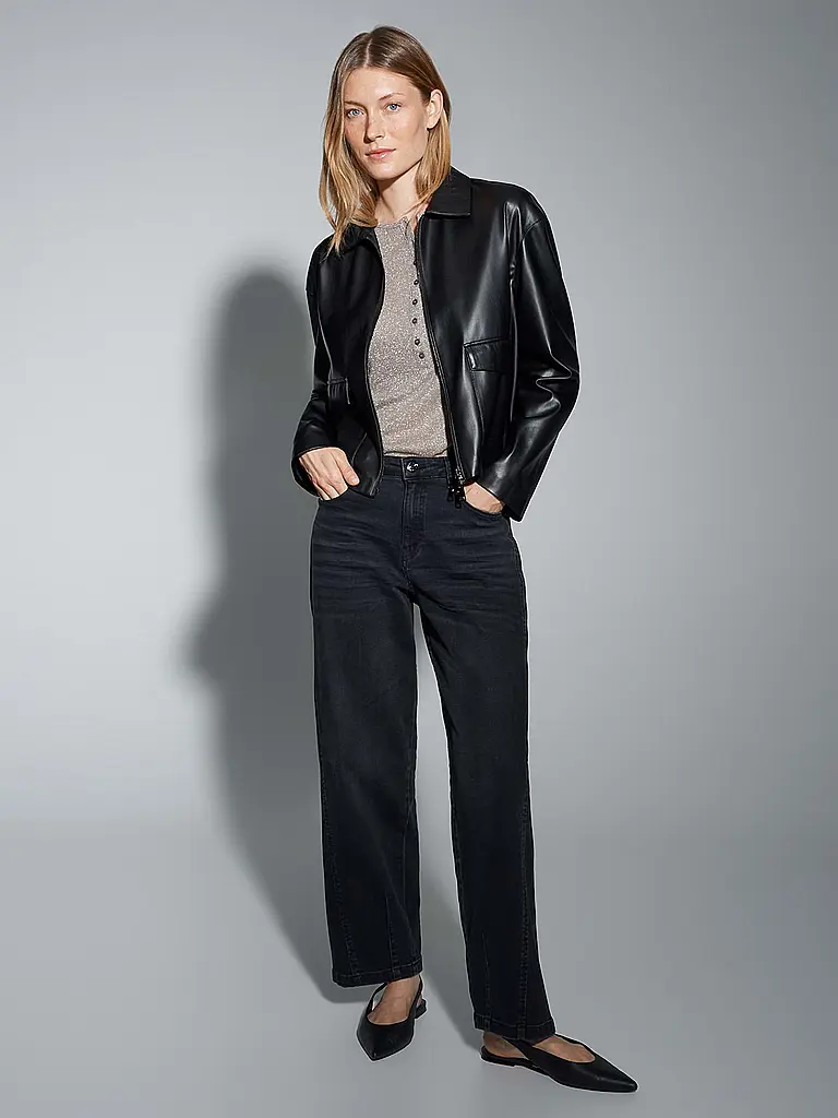 OPUS | Veste aspect cuir JOSMICA | Noir