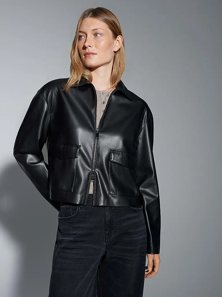 OPUS | Veste aspect cuir JOSMICA | Noir