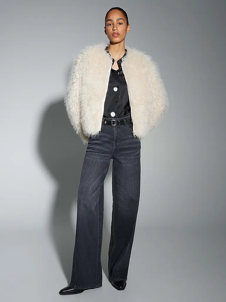 OPUS | Veste aspect fourrure HETI | Beige