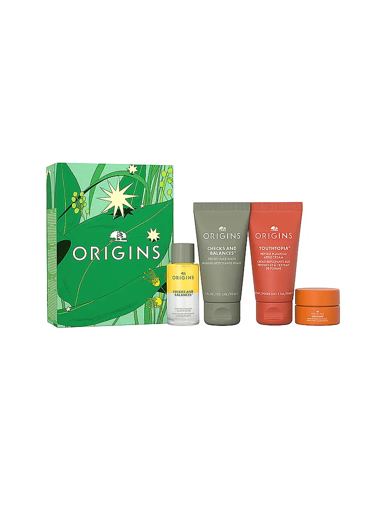 ORIGINS | CLEANSE & GLOW ESSENTIALS Notre ensemble de soins essentiels préférés 3x30ml / 5ml | Aucune couleur