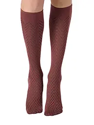 OROBLU | Chaussettes hautes TWEED 40 cacao 3 | Marron