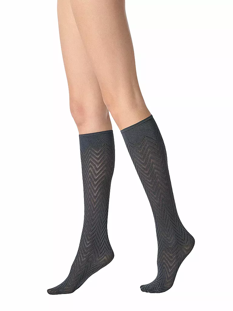 OROBLU | Chaussettes hautes TWEED 40 presque noir | Gris