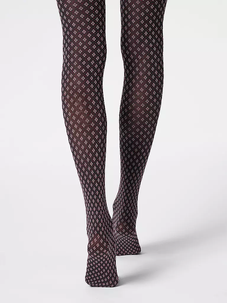 OROBLU | Collant de mode TIE PATTERN 50 noir / rose | 