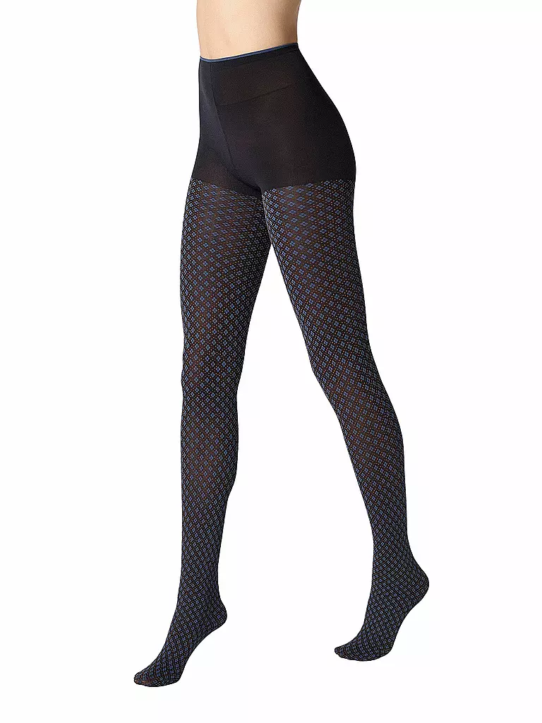 OROBLU | Collant mode TIE PATTERN 50 black / skiy | Bleu