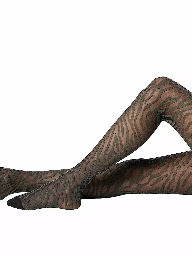 OROBLU | Modestrumpfhose SAVAGE ZEBRA 30 noir / militaire | Olive