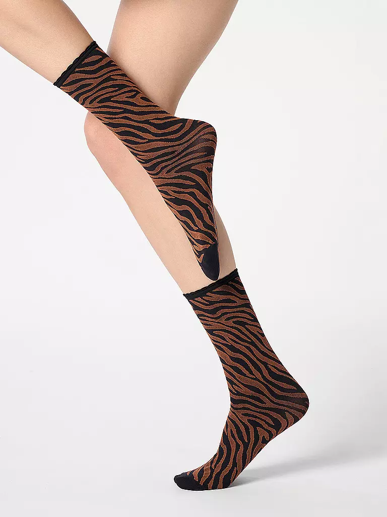OROBLU | Socquettes fines SAVAGE 50 noir / cacao | 