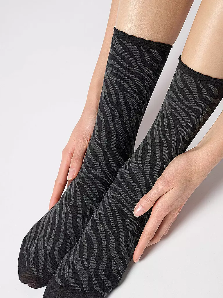 OROBLU | Socquettes fines SAVAGE 50 noir / gris | Gris