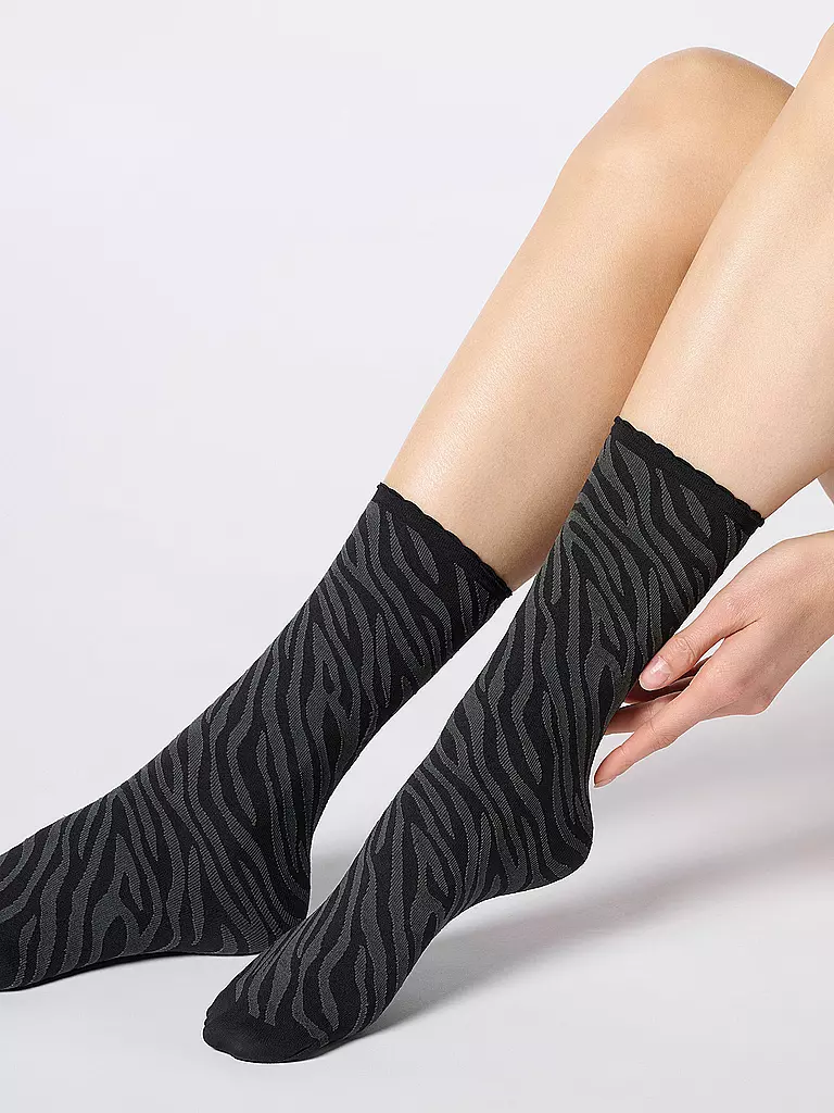 OROBLU | Socquettes fines SAVAGE 50 noir / gris | Gris