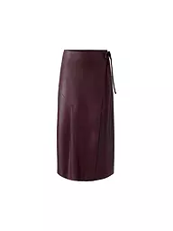 OUÍ | Jupe portefeuille en similicuir | Rouge foncé