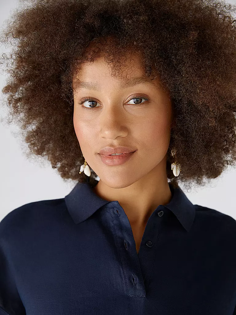 OUÍ | Leinenbluse  | Bleu foncé