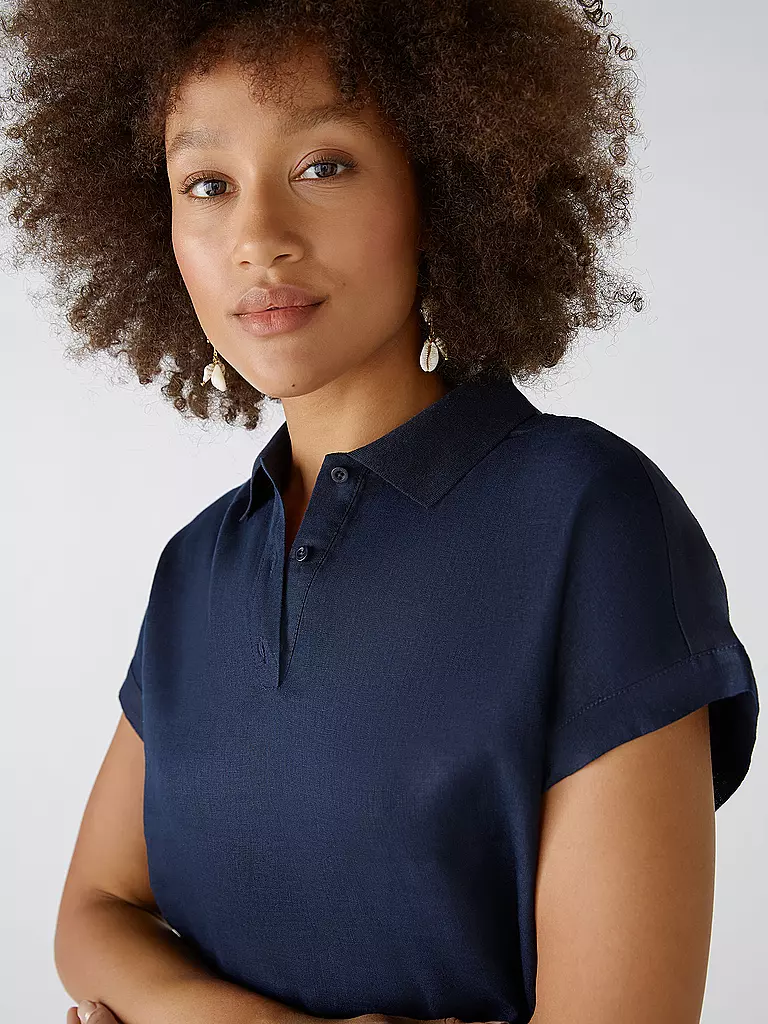 OUÍ | Leinenbluse  | Bleu foncé