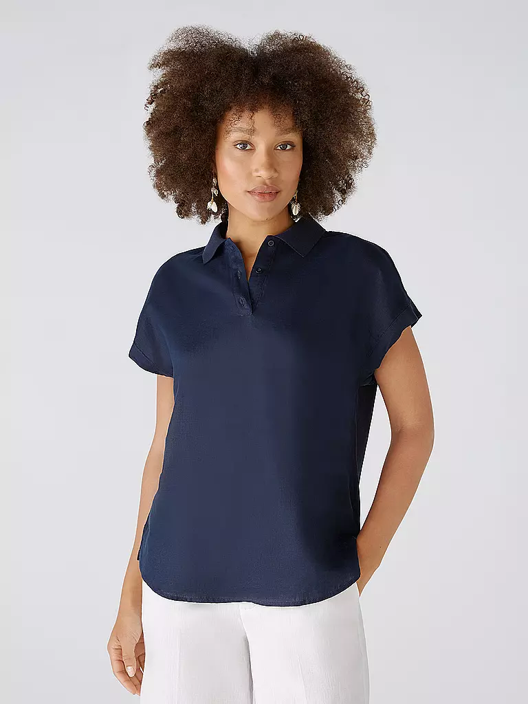 OUÍ | Leinenbluse  | Bleu foncé