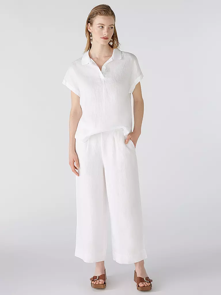 OUÍ | Leinenbluse | Blanc