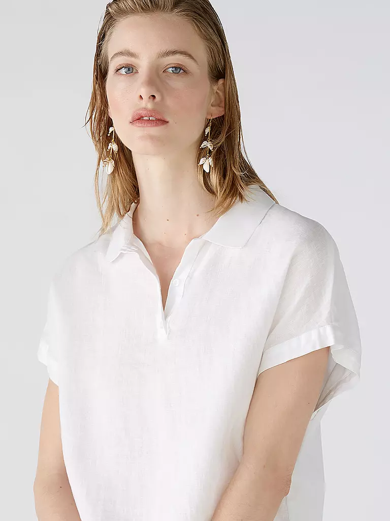 OUÍ | Leinenbluse | Blanc