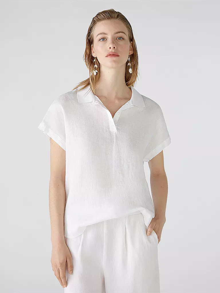OUÍ | Leinenbluse | Blanc