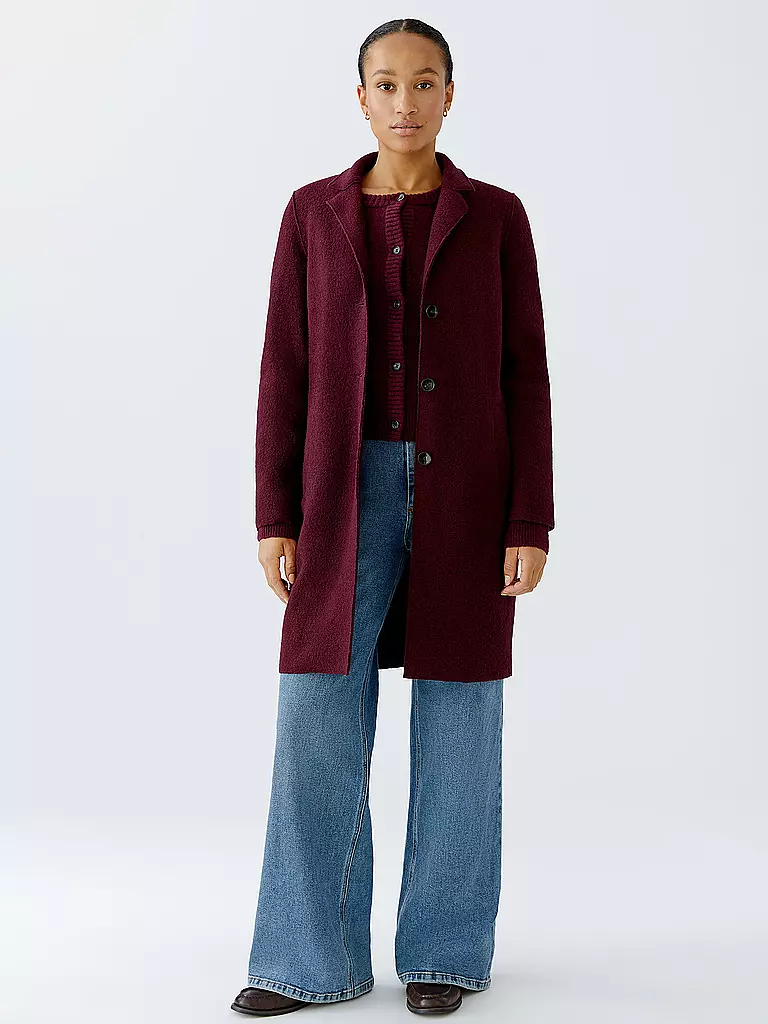 OUÍ | Manteau en laine | dunkelrot